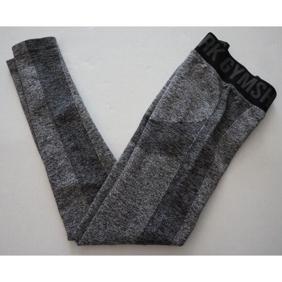 GymShark GLLG4268-AW20 Women Sz XS Black Marl/Charcoal Flex Low Rise 7/8 Legging - Picture 9 of 9